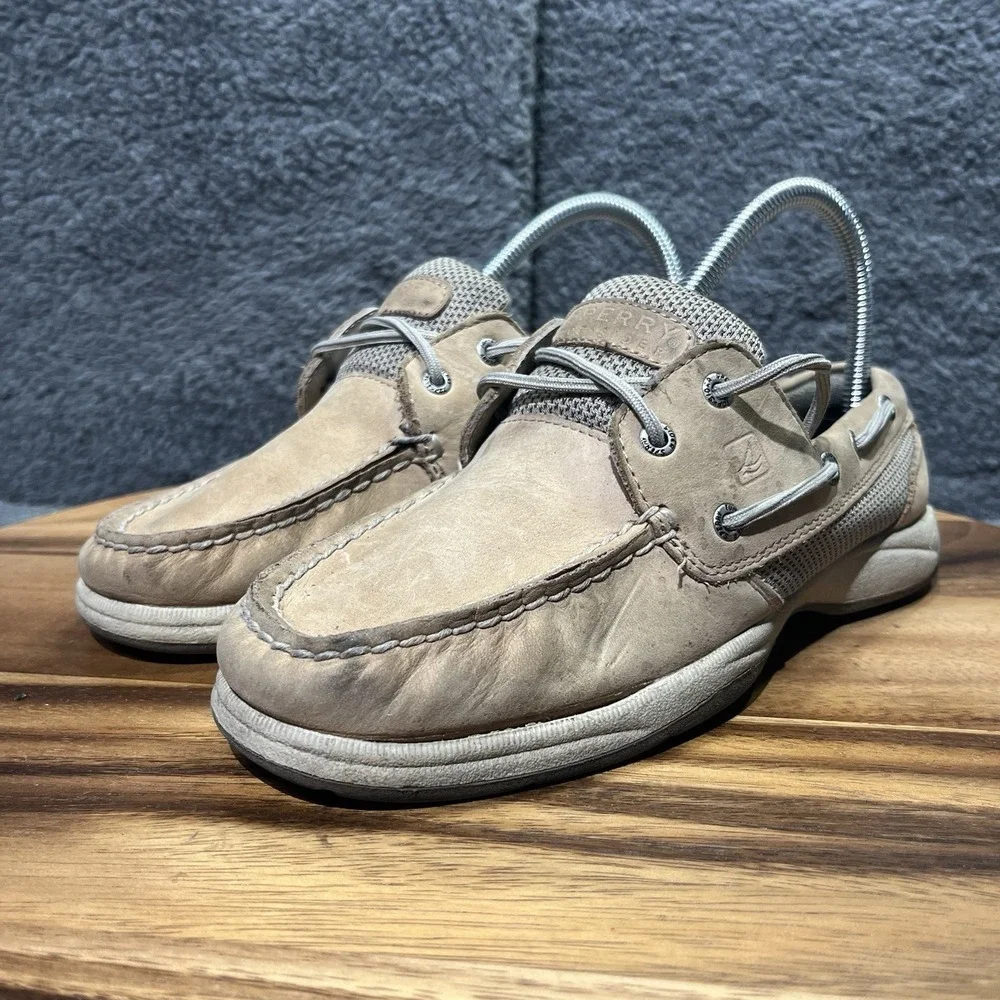 Sperry‎ Top Sider Shoes Womens 7.5 Linen Oat Boat Shoe Lace Up 9774329